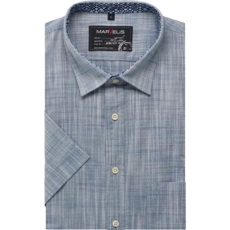 Marvelis Casual Overhemd Korte mouw indigo