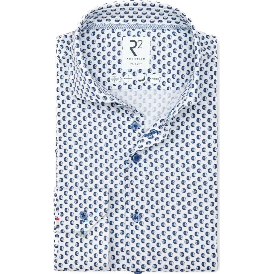 R2 Amsterdam Jersey shirt blauw/wit, Motief Blauw