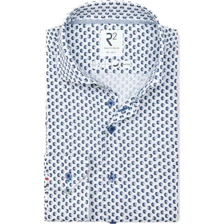 R2 Amsterdam Jersey shirt blauw/wit, Motief