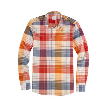 OLYMP Level Five Smart Casual Overhemd rood/geel, Ruit