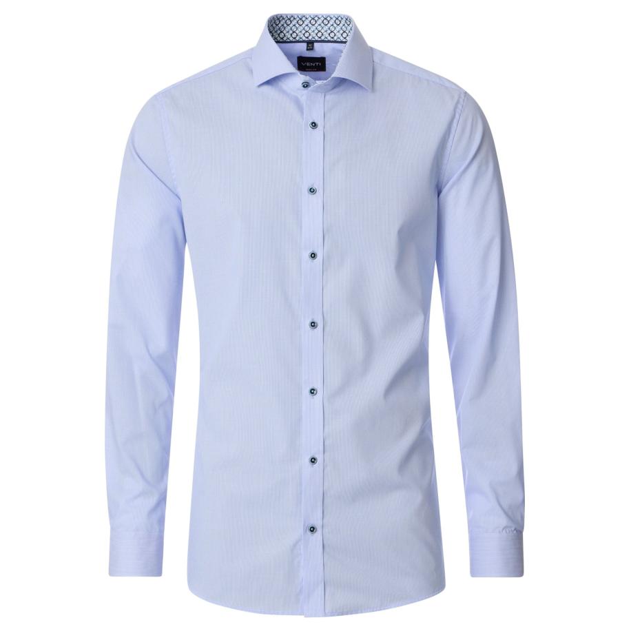 Venti Overhemd blauw, Gestreept Blauw