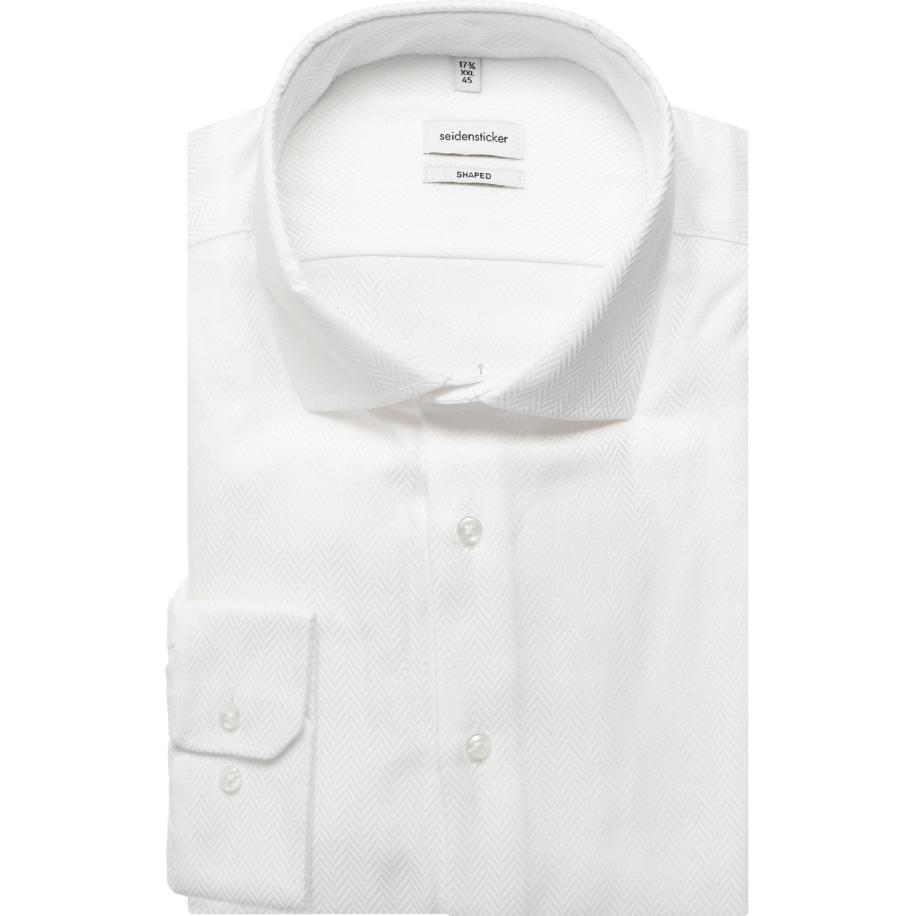 Seidensticker Overhemd wit, Gestreept Wit
