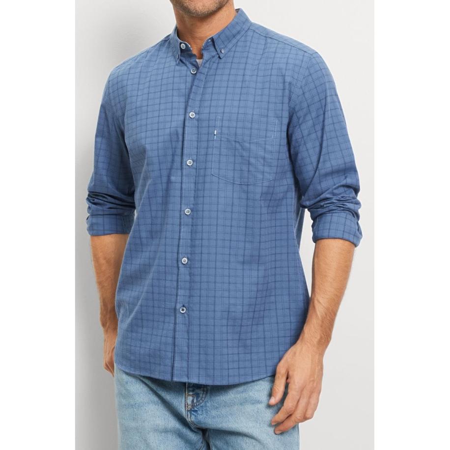 OLYMP Casual Overhemd marine, Ruit Blauw
