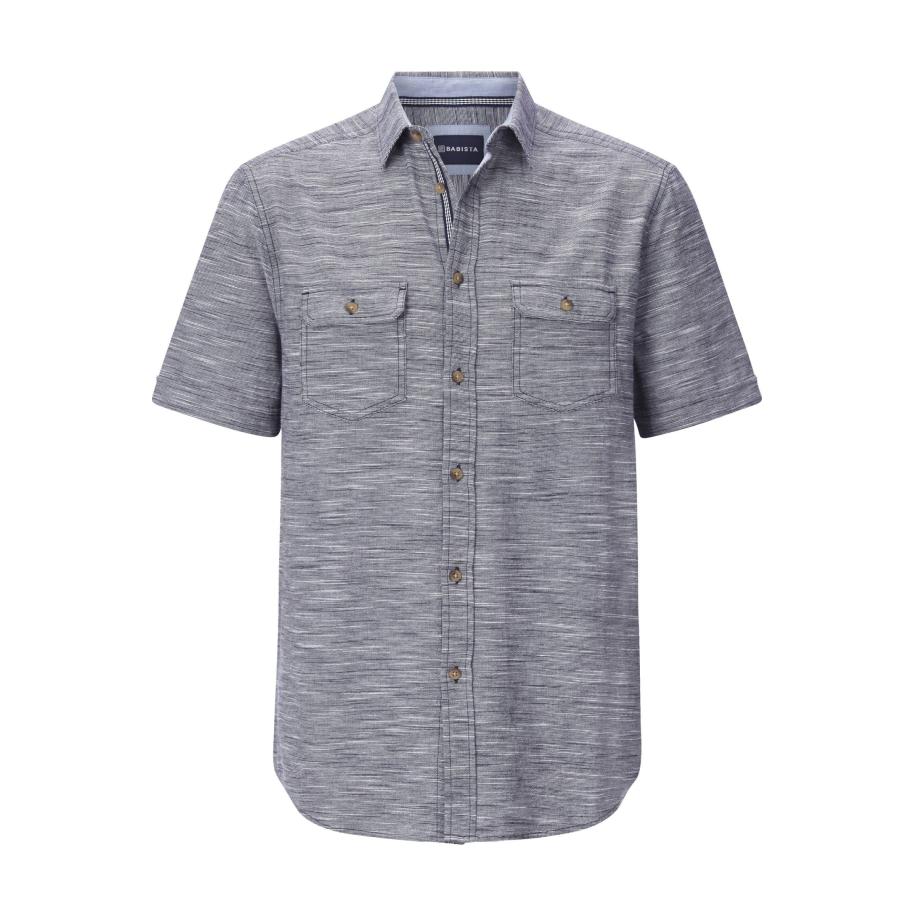 BABISTA Overhemd Korte mouw grijs Grijs