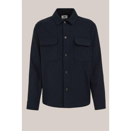 WE Fashion Heren Boxy fit flanellen overshirt - Boxy Fit - Donkerblauw - Maat: XS