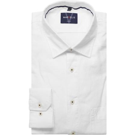 Marvelis Casual Overhemd wit, Effen