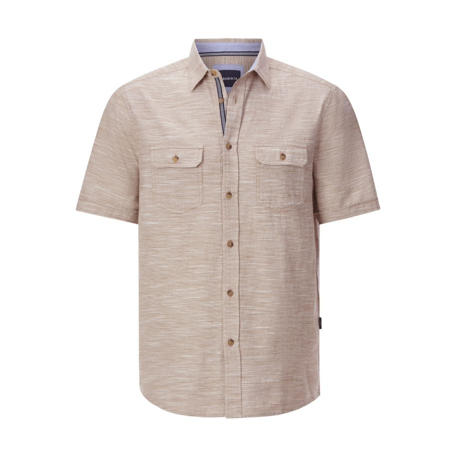 BABISTA Overhemd Korte mouw beige Bruin