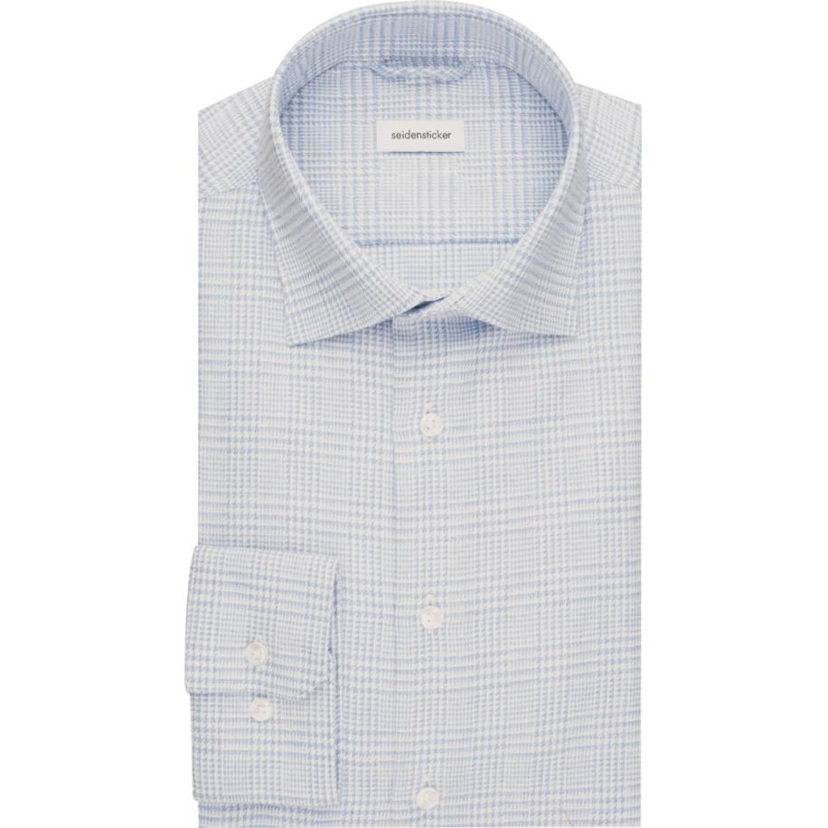 Seidensticker Flanellen Overhemd blauw, Ruit Blauw