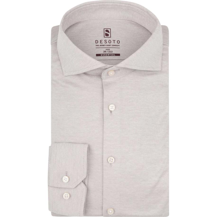 Desoto Essential Overhemd Hai Piqué Beige Bruin