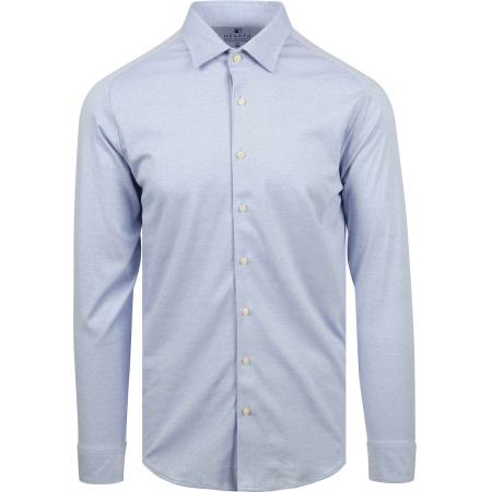 Desoto Overhemd Strijkvrij Kent Melange Lichtblauw