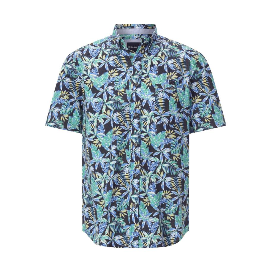 BABISTA Overhemd Korte mouw donkerblauw Blauw