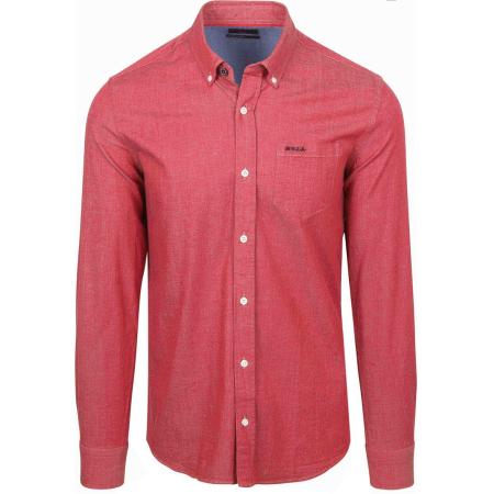 NZA Shirt James Twill Melange Rood