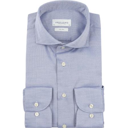 Profuomo Basketweave Overhemd Blauw