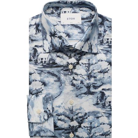 ETON Overhemd donkerblauw, Motief