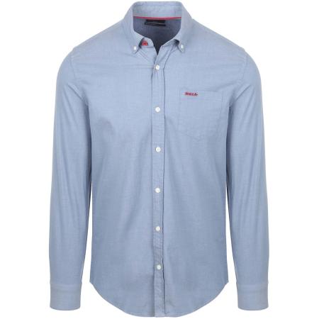 NZA Shirt James Twill Melange Blauw