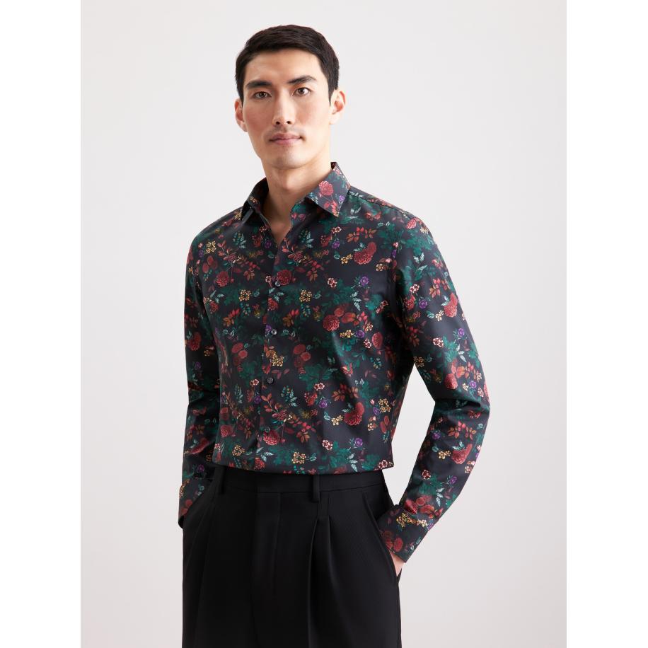 SEIDENSTICKER Zakelijk overhemd Schwarze Rose spar / donkerlila / karmijnrood / zwart Multicolor