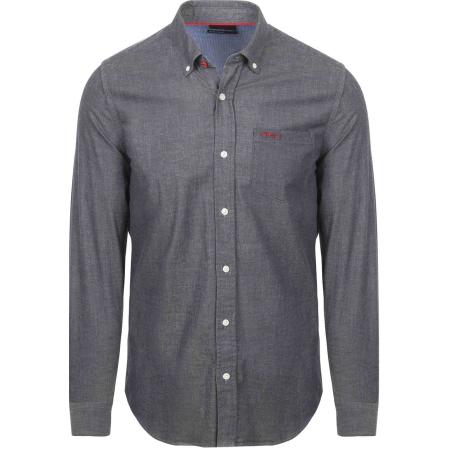 NZA Shirt James Twill Melange Navy