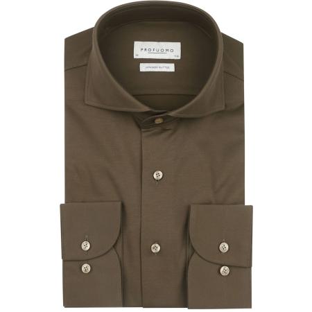 Profuomo Japanese Knitted Overhemd Army Groen