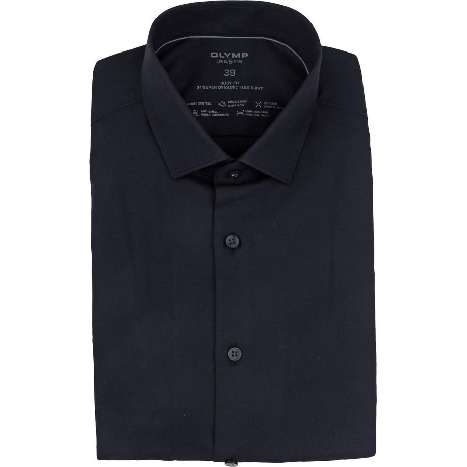 OLYMP Overhemd Level 5 24/Seven Navy Zwart