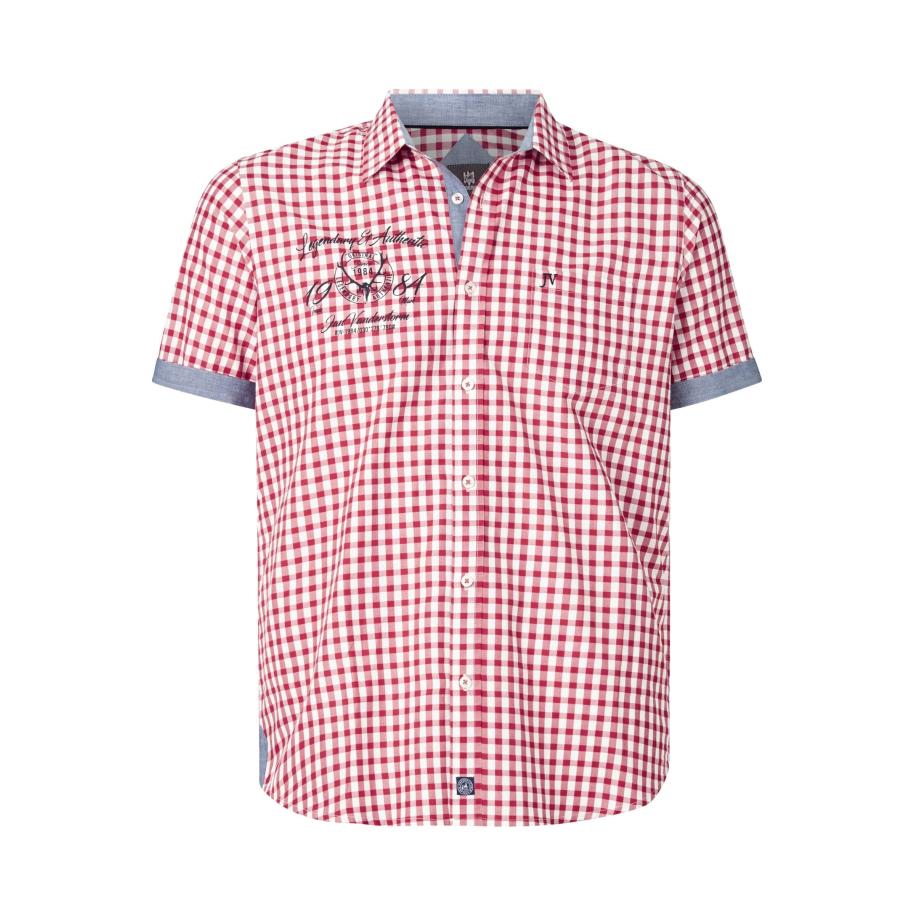 Jan Vanderstorm Overhemd Korte mouw rood Rood