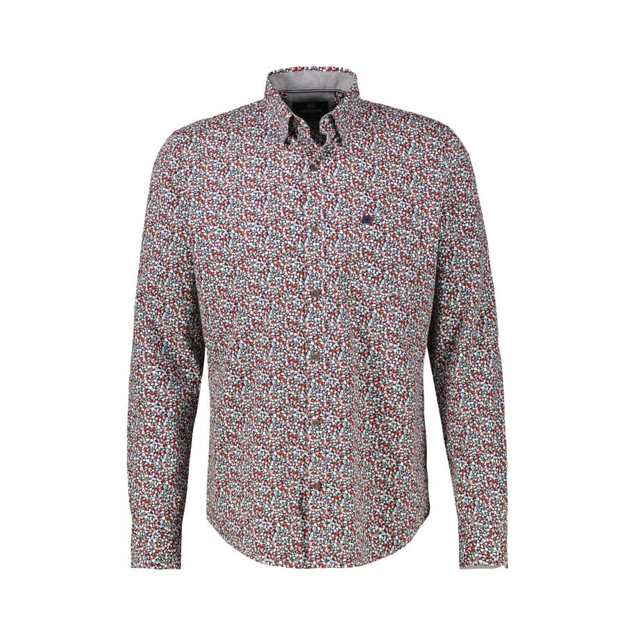 LERROS Overhemd navy / lichtblauw / rood / wit Rood