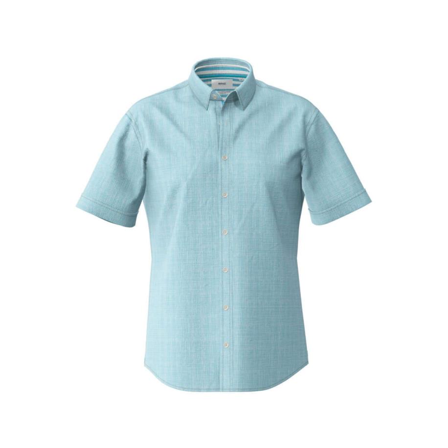 Brax Linnen Overhemd blauw, Fijne strepen Blauw