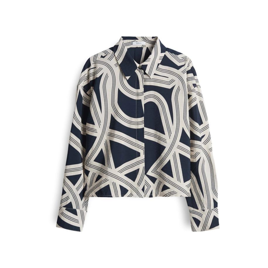 OPUS OPUS Blouse Famena lichtbeige / nachtblauw -