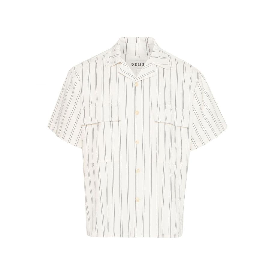 Solid !Solid Overhemd SDPetrus donkergrijs / offwhite -