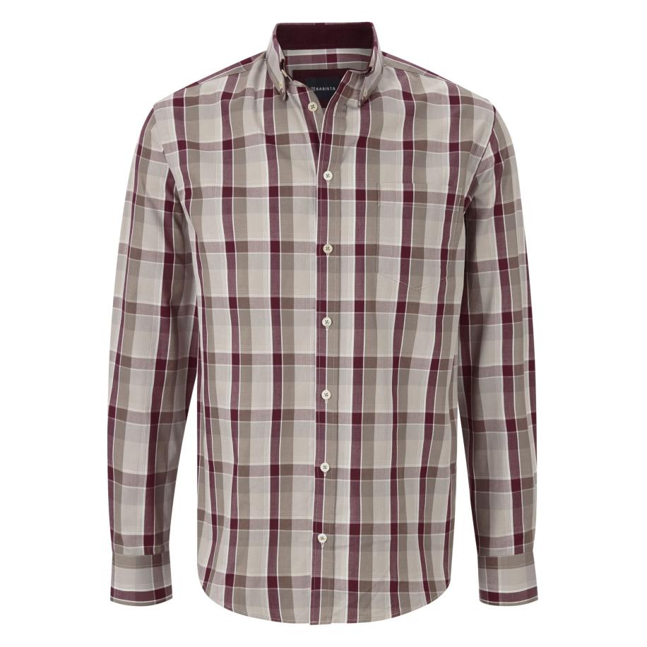BABISTA Overhemd donkerrood, Ruit Rood