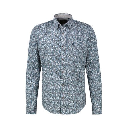 Lerros LERROS Overhemd blauw / azuur / lichtbruin / wit