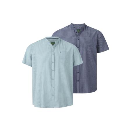 Charles Colby Overhemd Korte mouw blauw