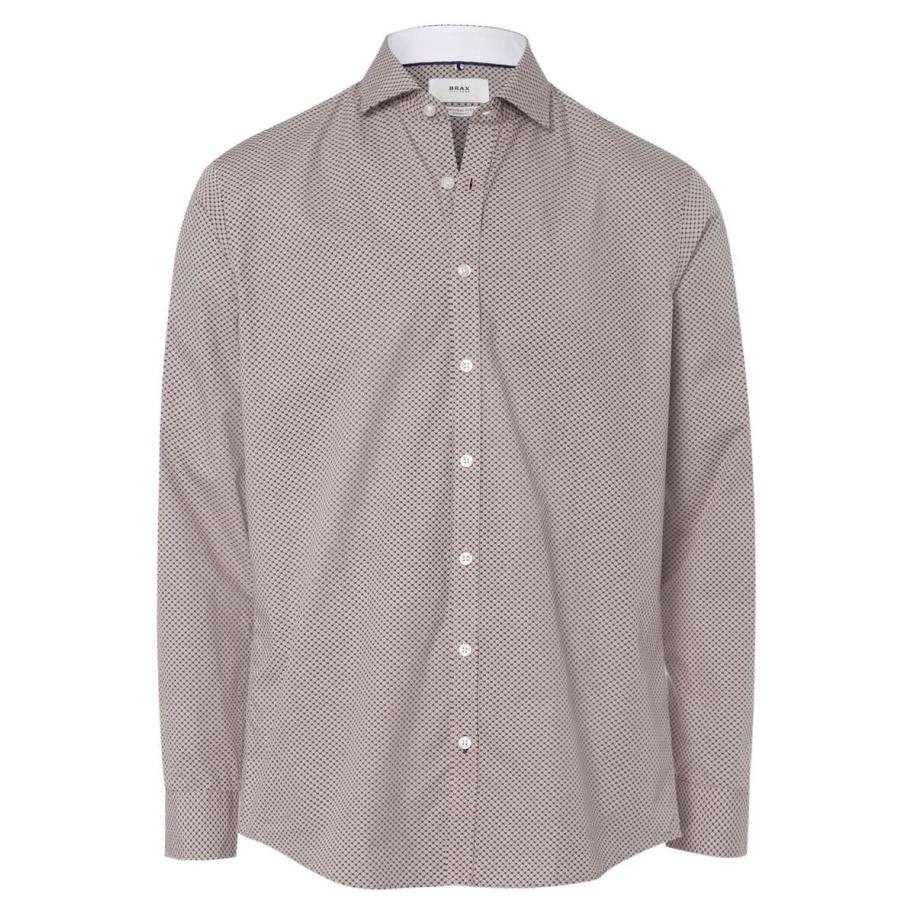 Brax Overhemd bruin, Motief Bruin