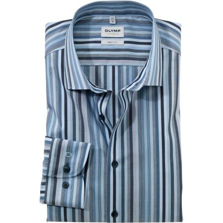 OLYMP Level Five Overhemd donkerblauw/blauw, Gestreept