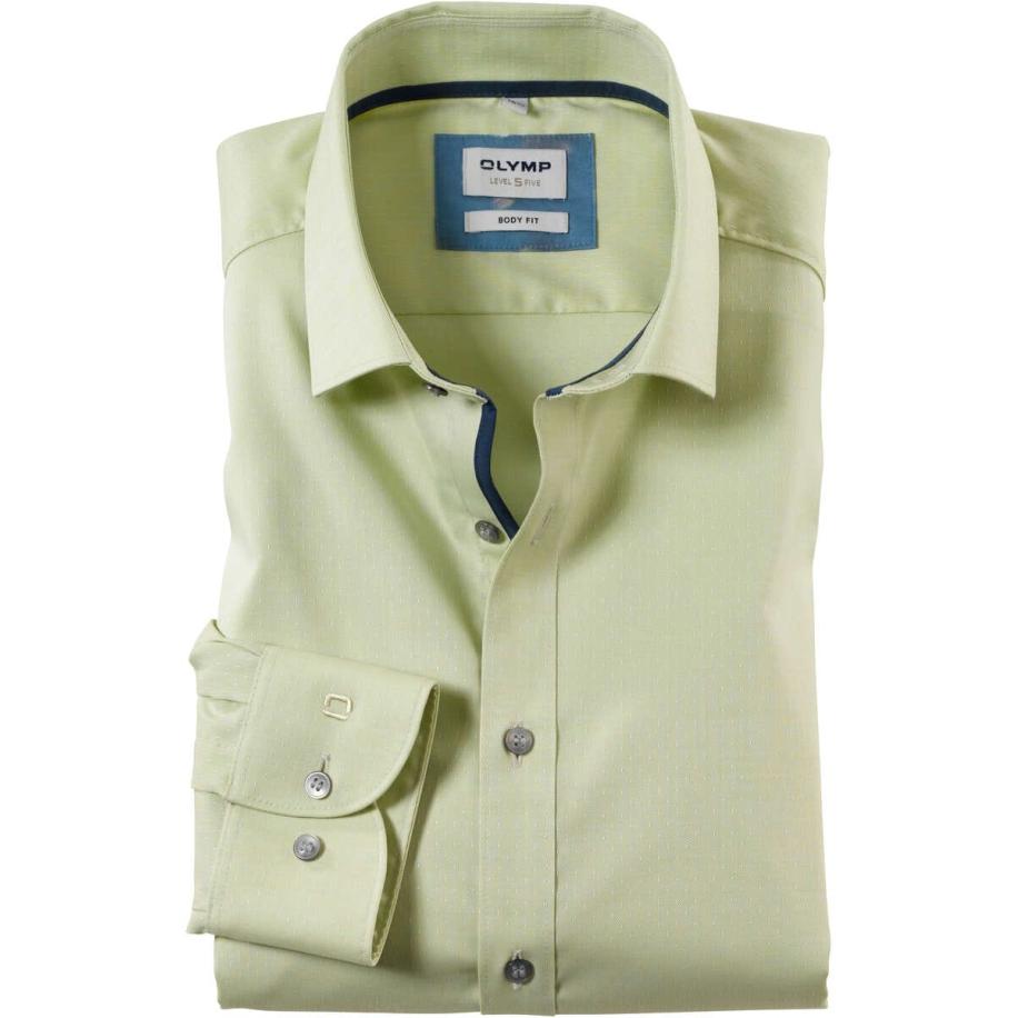 OLYMP Level Five Overhemd kalk, Faux-uni Groen