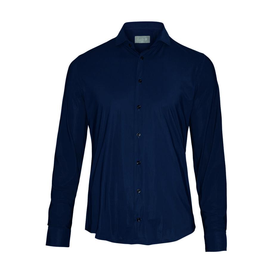 fakts Performance Overhemd donkerblauw, Effen Blauw