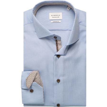 ETERNA Overhemd blauw, Gestructureerd