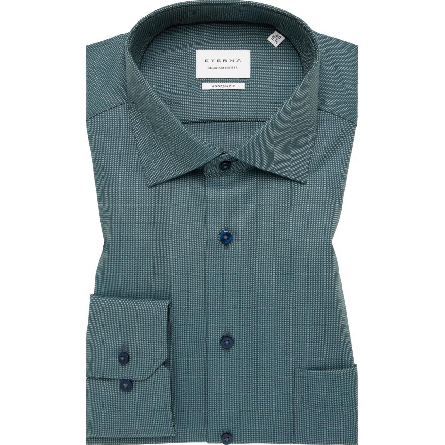 ETERNA Overhemd groen, Gestructureerd Groen