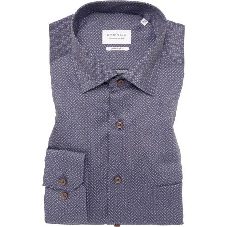 ETERNA Overhemd marine, Bedrukt