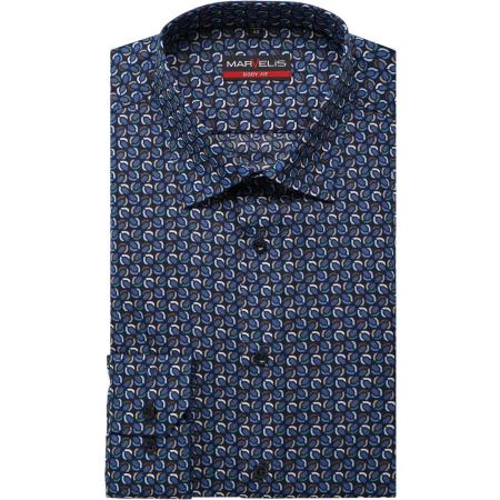 Marvelis Overhemd blauw/bruin, Motief