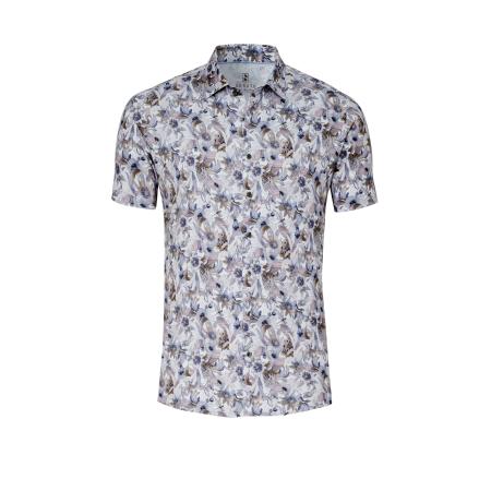 Desoto DESOTO Overhemd lichtblauw / cappuccino / lavendel