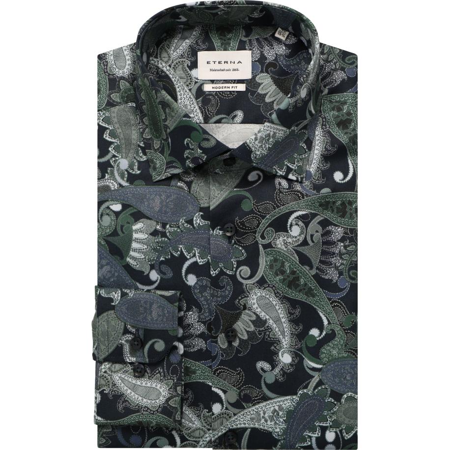 ETERNA Overhemd groen, Bedrukt Groen