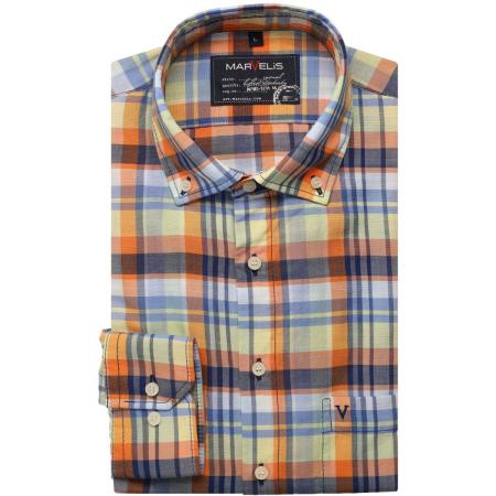 Marvelis Casual Overhemd zalm, Ruit