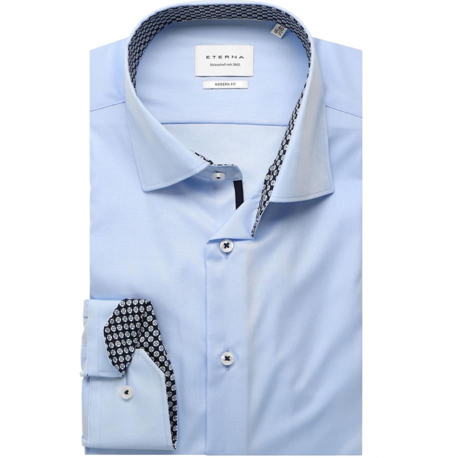 ETERNA Overhemd lichtblauw, Effen Blauw