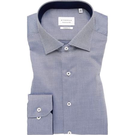 ETERNA Overhemd middenblauw, Gestructureerd
