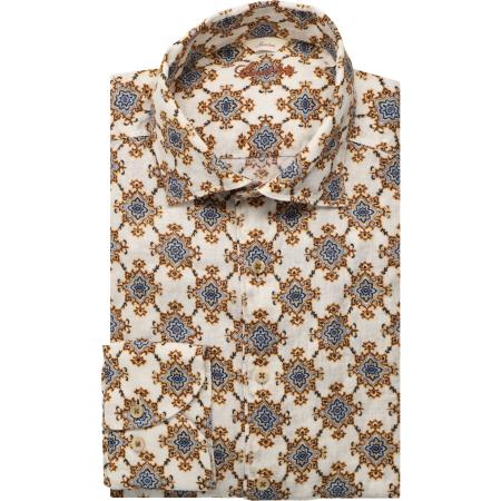 Stenströms Casual Linnen Overhemd wit, Motief