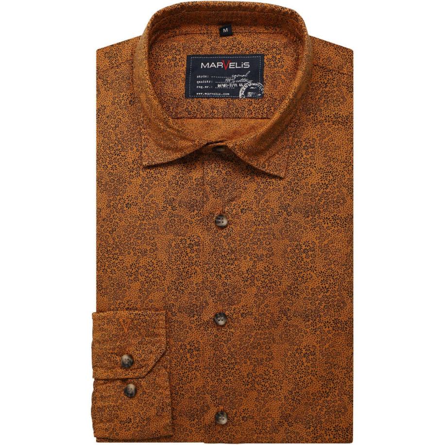 Marvelis Casual Overhemd geel, Bedrukt Geel
