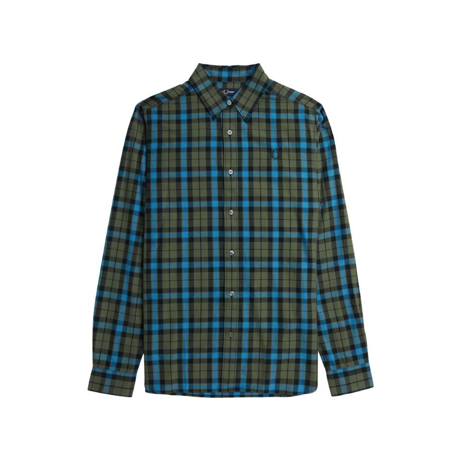 Fred Perry Fred Perry Overhemd blauw gemêleerd / groen / zwart -