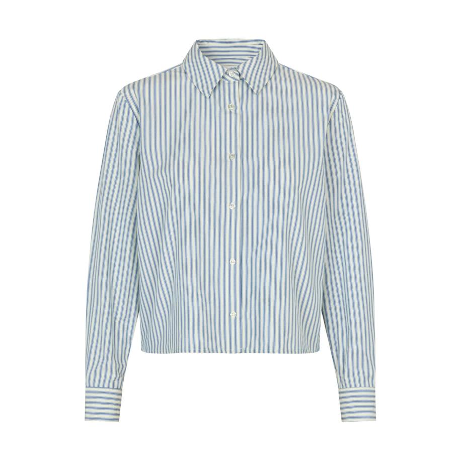 Modström modström Blouse Nikkomd duifblauw / lichtblauw / wit -
