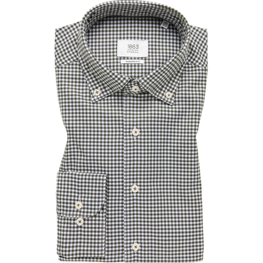 ETERNA 1863 Overhemd groen, Ruit Groen