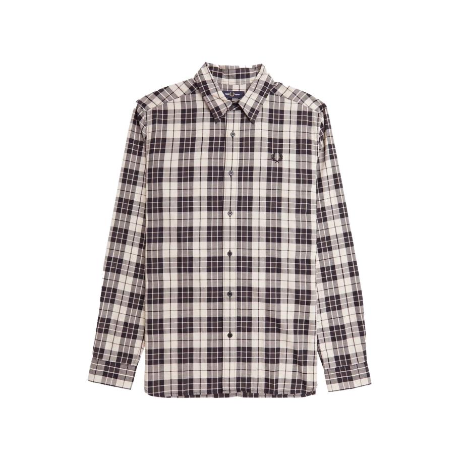 Fred Perry Fred Perry Overhemd grijs / zwart / wit -